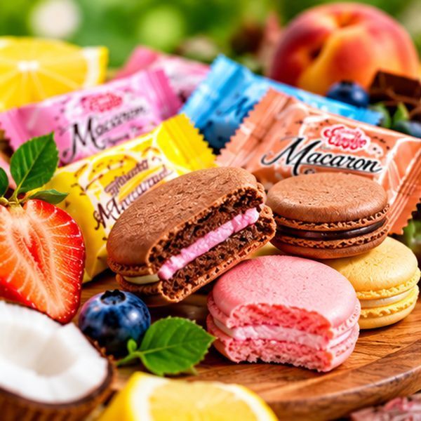 Печиво Макаронс Mini Macaron Candy Taylor асорті 6 смаків в індивідуальній упаковці 1 кг МК-1 фото