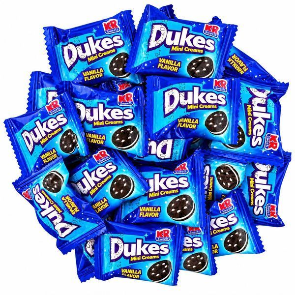Печиво шоколадне Dukes Mini Creams Vanilla Flavor з ванільною кремовою начинкою D-1 фото