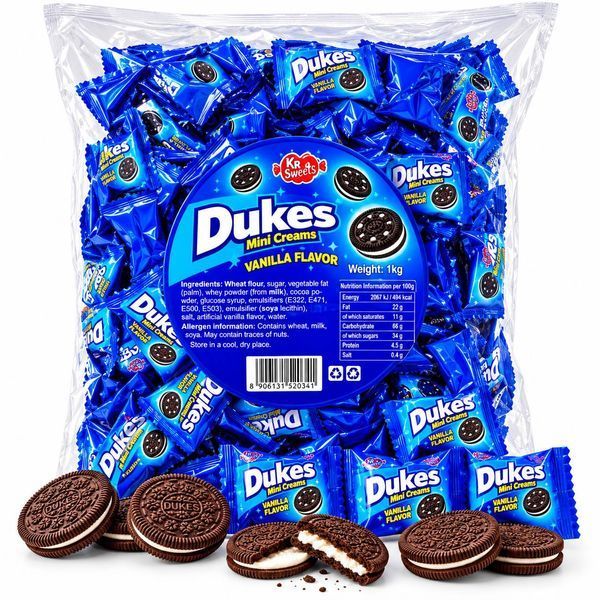 Печиво шоколадне Dukes Mini Creams Vanilla Flavor з ванільною кремовою начинкою D-1 фото